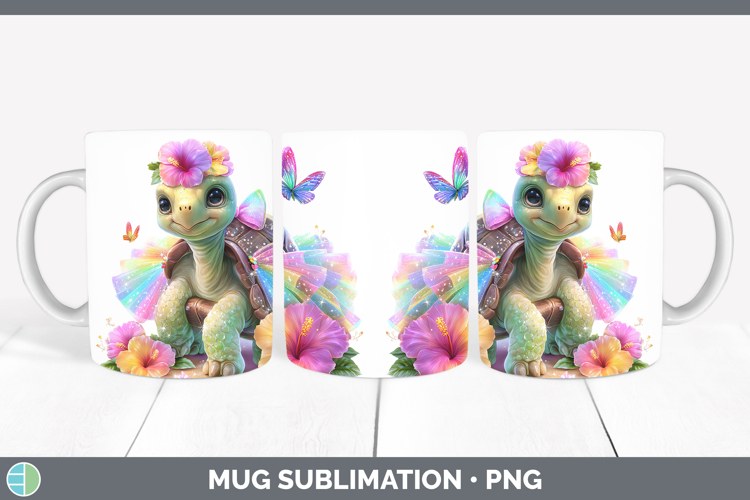 Farm Rainbow Summer Tortoise Mug Wrap Sublimation Coffee Cup