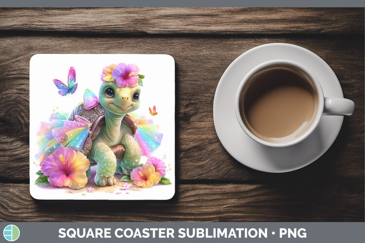 GorgeousFarm Rainbow Summer Square Coaster design.
