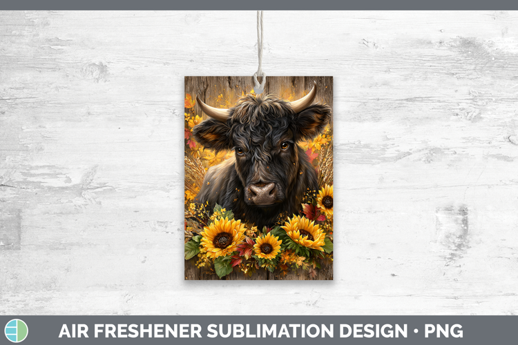 Bull Farm Rustic Autumn Air Freshener Sublimation Design
