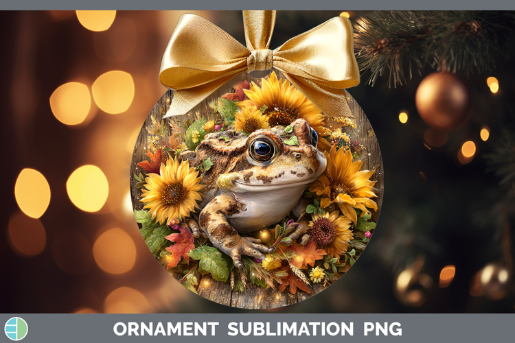 Bullfrog Farm Rustic Autumn Ornament Sublimation Design