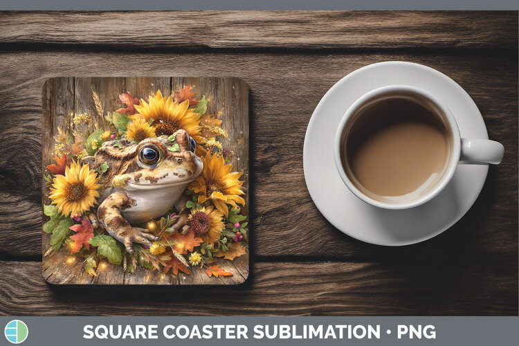 GorgeousFarm Rustic Autumn Square Coaster design.