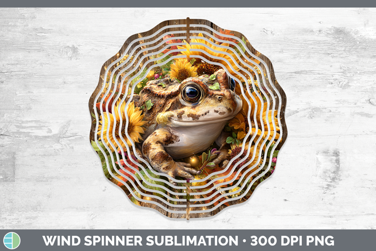 Bullfrog Farm Rustic Autumn Wind Spinner Sublimation Design