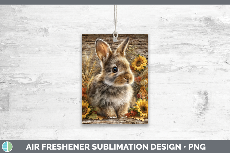 Bunny Farm Rustic Autumn Air Freshener Sublimation Design