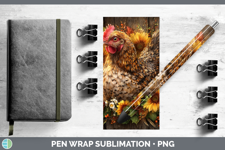 Chicken Farm Rustic Autumn Pen Wrap Sublimation Design