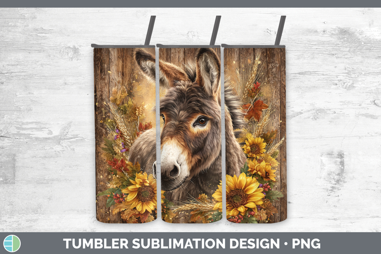 Donkey Farm Rustic Autumn Tumbler Sublimation Design