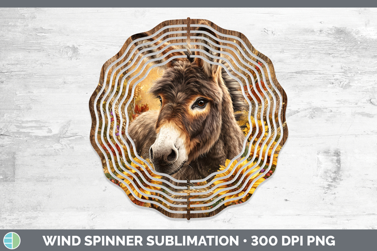 Donkey Farm Rustic Autumn Wind Spinner Sublimation Design