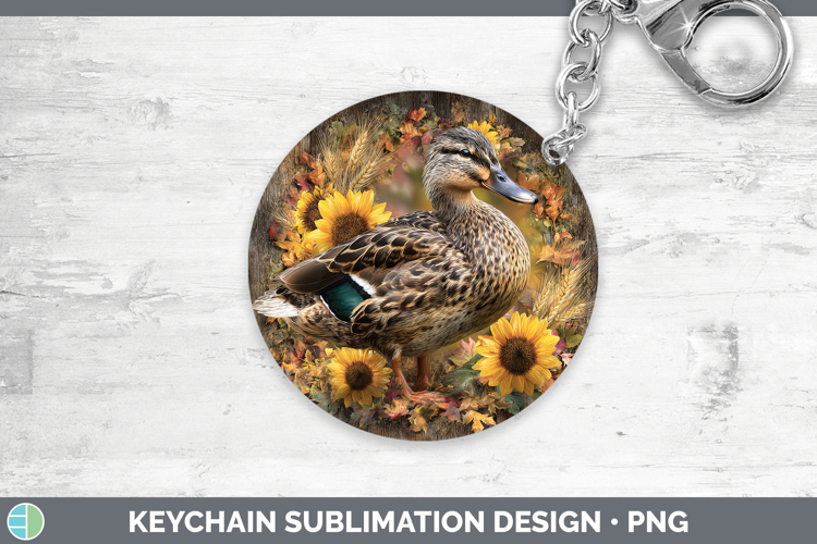 Duck Farm Rustic Autumn Keychain Sublimation Design