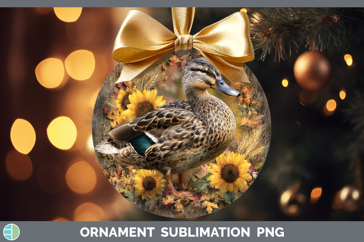 Duck Farm Rustic Autumn Ornament Sublimation Design