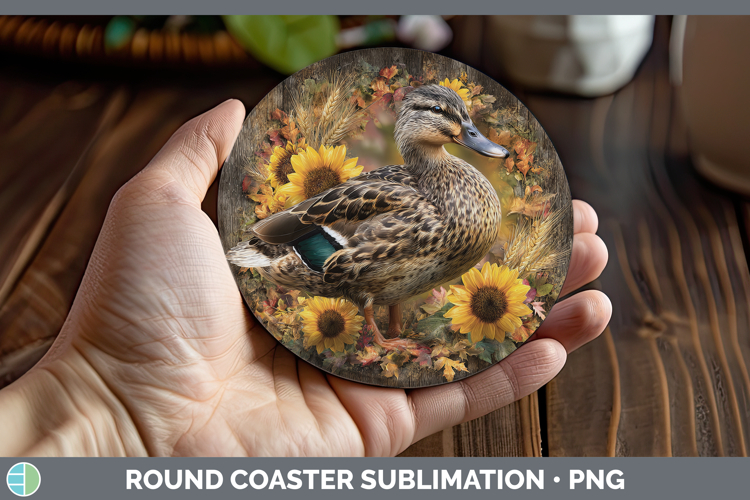 GorgeousFarm Rustic Autumn Round Coaster design.
