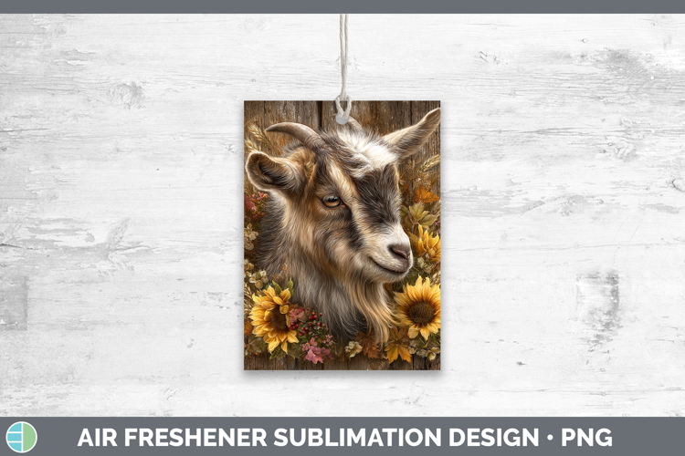 Goat Farm Rustic Autumn Air Freshener Sublimation Design