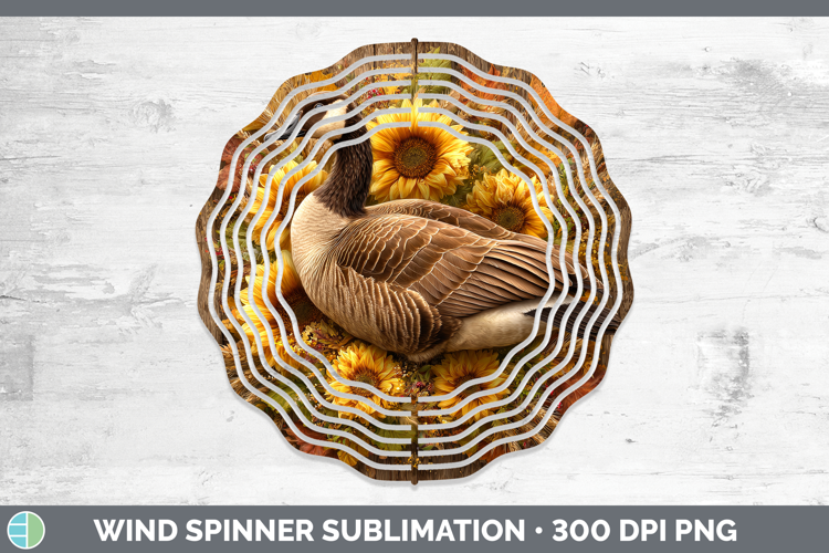Goose Farm Rustic Autumn Wind Spinner Sublimation Design