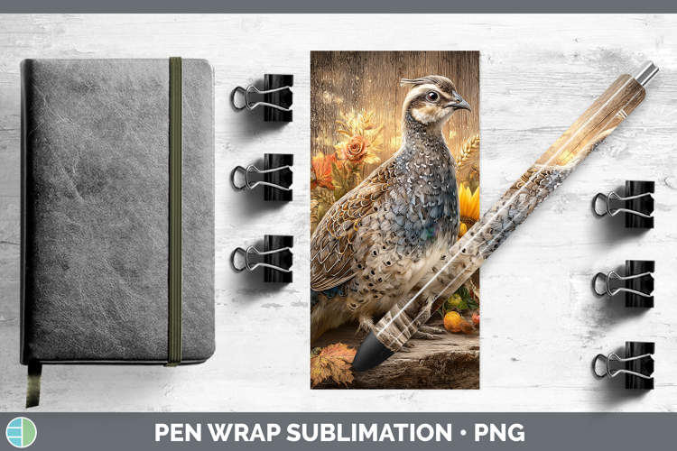 Guinea Hen Farm Rustic Autumn Pen Wrap Sublimation Design