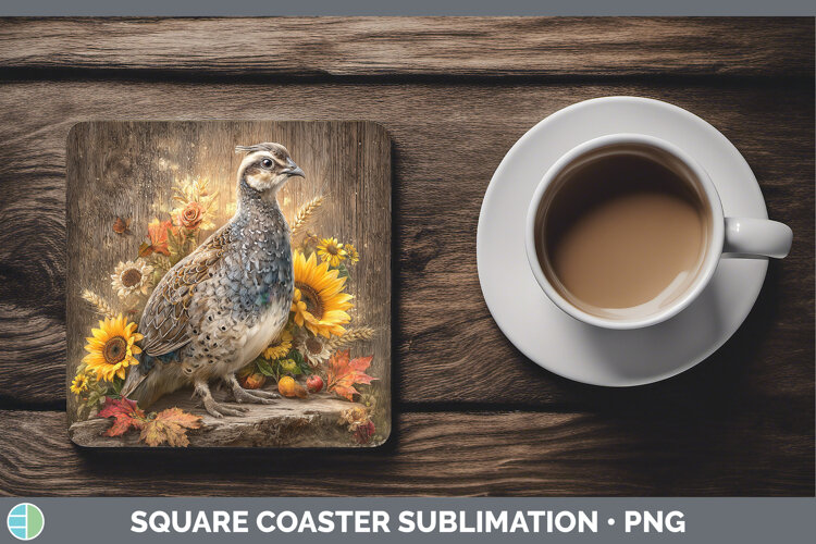 GorgeousFarm Rustic Autumn Square Coaster design.