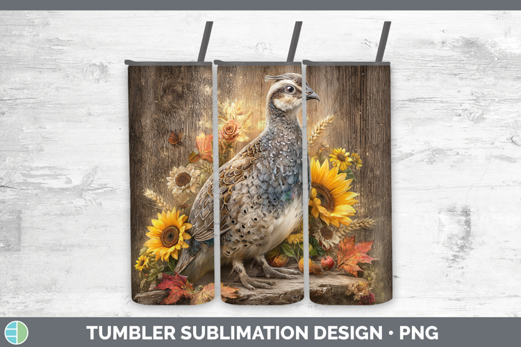 Guinea Hen Farm Rustic Autumn Tumbler Sublimation Design