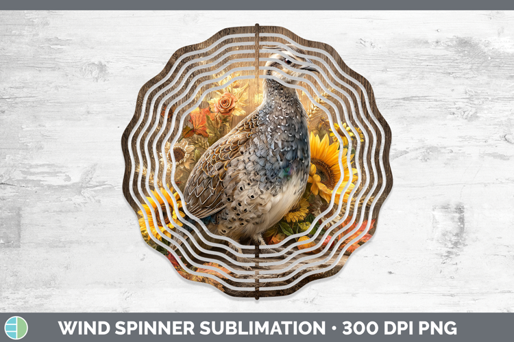 Guinea Hen Farm Rustic Autumn Wind Spinner Sublimation Desig