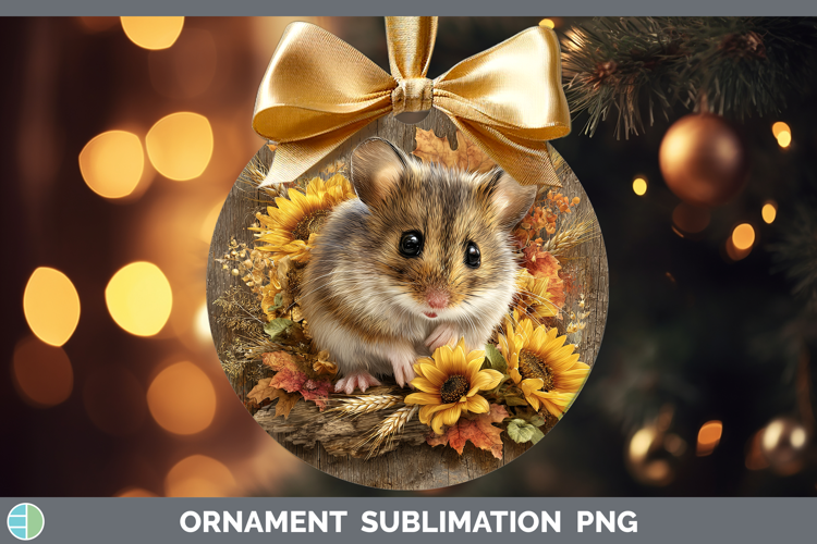 Mouse Farm Rustic Autumn Ornament Sublimation Design