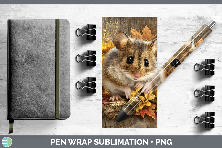 Mouse Farm Rustic Autumn Pen Wrap Sublimation Design
