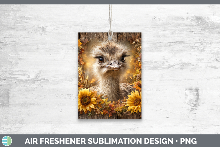 Ostrich Farm Rustic Autumn Air Freshener Sublimation Design