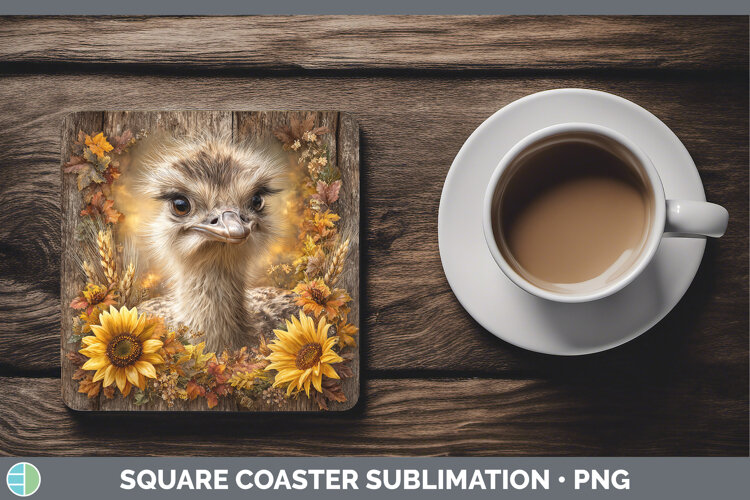 GorgeousFarm Rustic Autumn Square Coaster design.