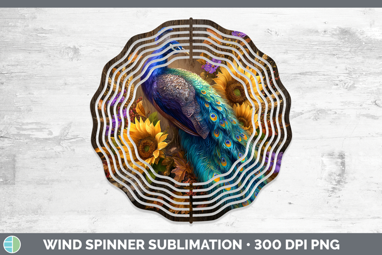 Peacock Farm Rustic Autumn Wind Spinner Sublimation Design