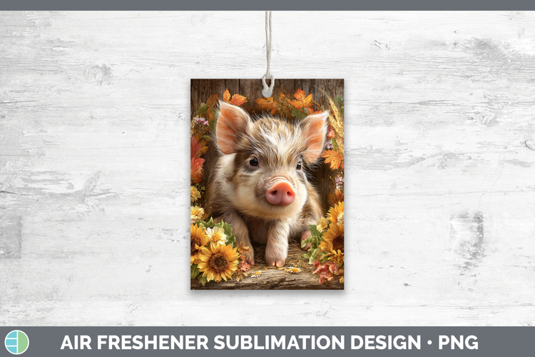 Pig Farm Rustic Autumn Air Freshener Sublimation Design