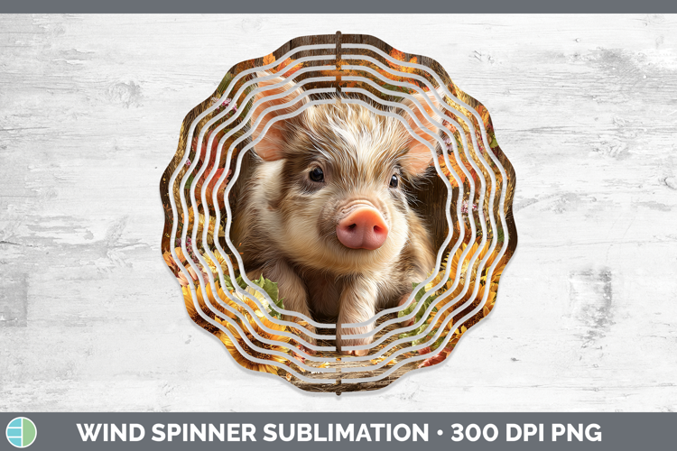 Pig Farm Rustic Autumn Wind Spinner Sublimation Design