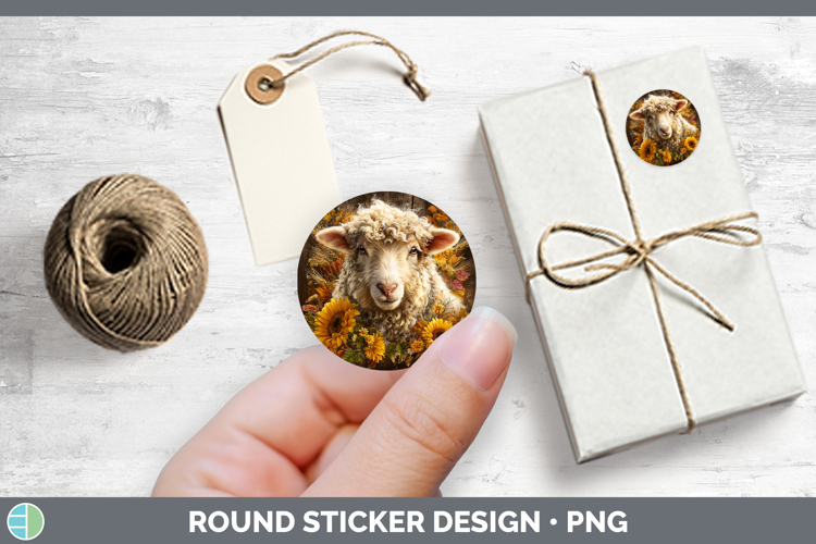 Sheep Farm Rustic Autumn Stickers Design