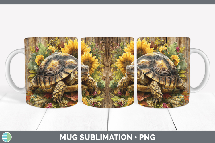 Tortoise Farm Rustic Autumn Mug Wrap Sublimation Design