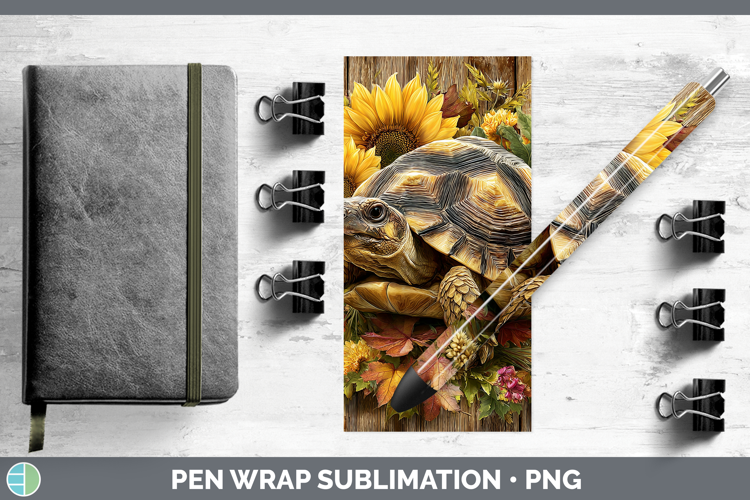 Tortoise Farm Rustic Autumn Pen Wrap Sublimation Design