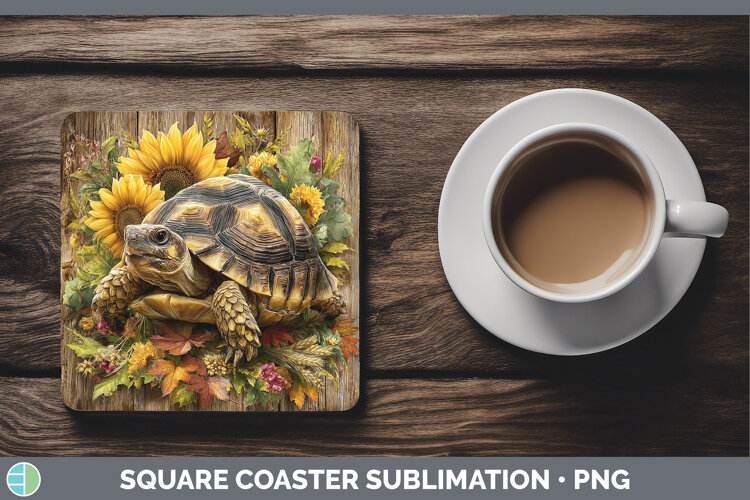 GorgeousFarm Rustic Autumn Square Coaster design.