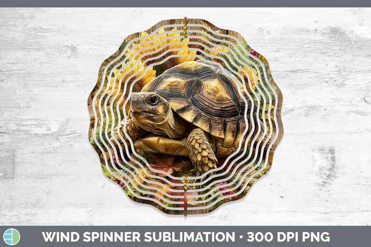Tortoise Farm Rustic Autumn Wind Spinner Sublimation Design