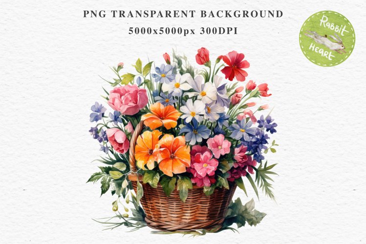 Farm Spring Flowers Basket Vase Daisies Pansies Lilies Roses