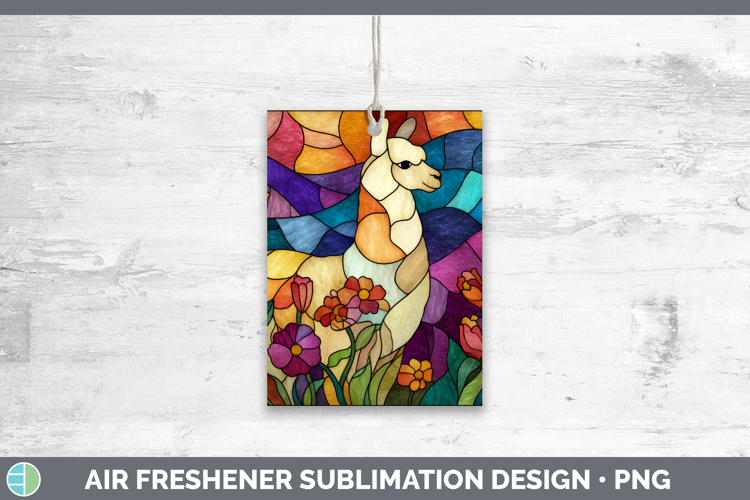 Alpaca Air Freshener Farm Stained Glass Flowers Sublimation