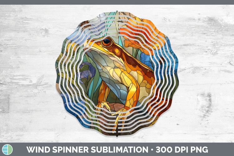GorgeousFarm Stained Glass Flowers Wind Spinner design.