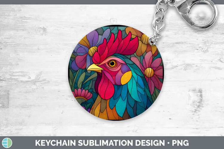 GorgeousFarm Stained Glass Flowers Keychain design.