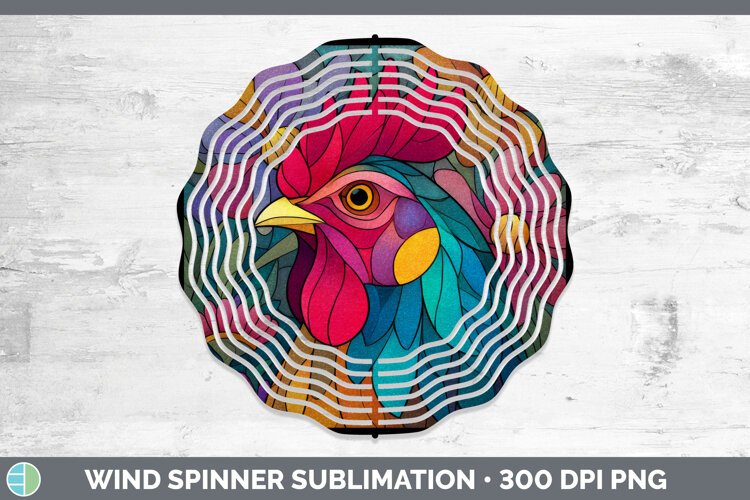 GorgeousFarm Stained Glass Flowers Wind Spinner design.