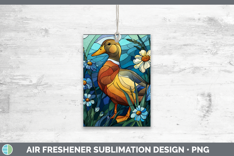 Duck Air Freshener Farm Stained Glass Flowers Sublimation Ca