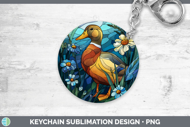 GorgeousFarm Stained Glass Flowers Keychain design.