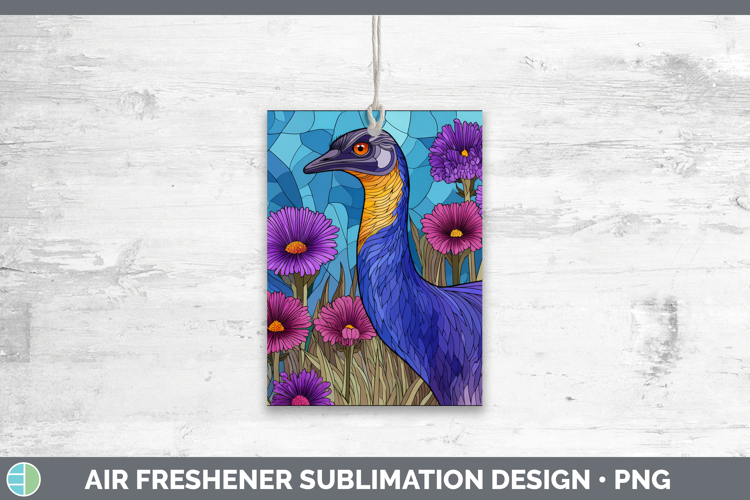 Emu Air Freshener Farm Stained Glass Flowers Sublimation Car