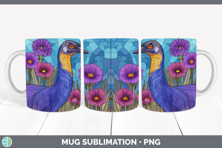 GorgeousFarm Stained Glass Flowers Mug Wrap design.