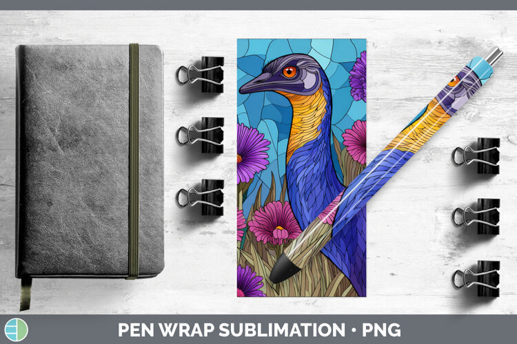 GorgeousFarm Stained Glass Flowers Pen Wrap design.