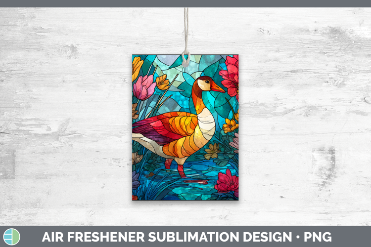 Goose Air Freshener Farm Stained Glass Flowers Sublimation C