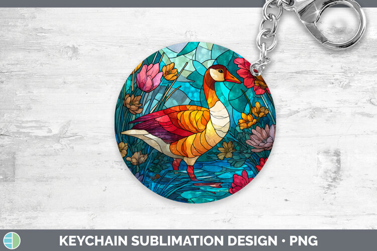 GorgeousFarm Stained Glass Flowers Keychain design.