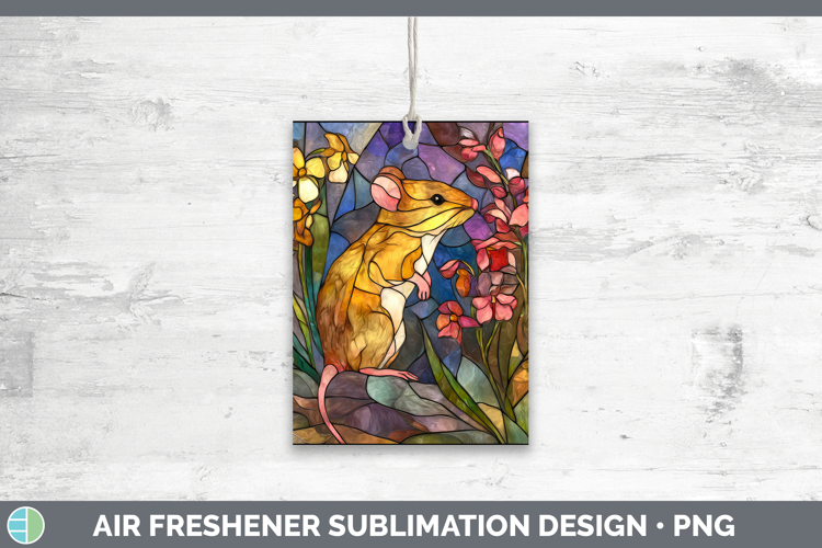 Mouse Air Freshener Farm Stained Glass Flowers Sublimation C