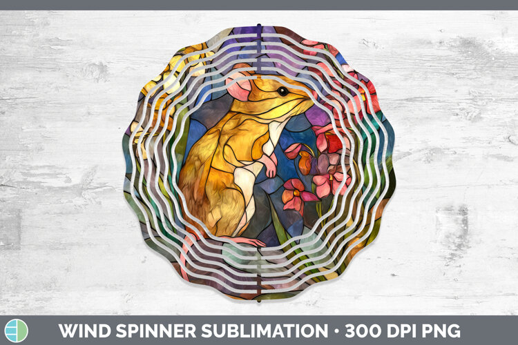 GorgeousFarm Stained Glass Flowers Wind Spinner design.