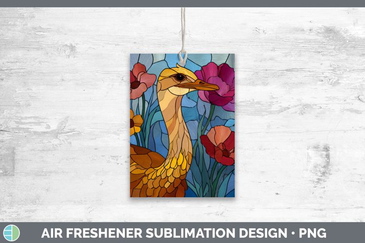 Ostrich Air Freshener Farm Stained Glass Flowers Sublimation