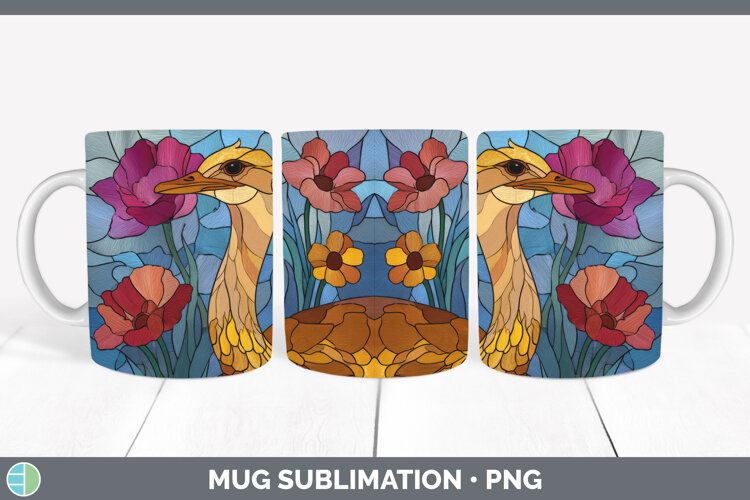 GorgeousFarm Stained Glass Flowers Mug Wrap design.