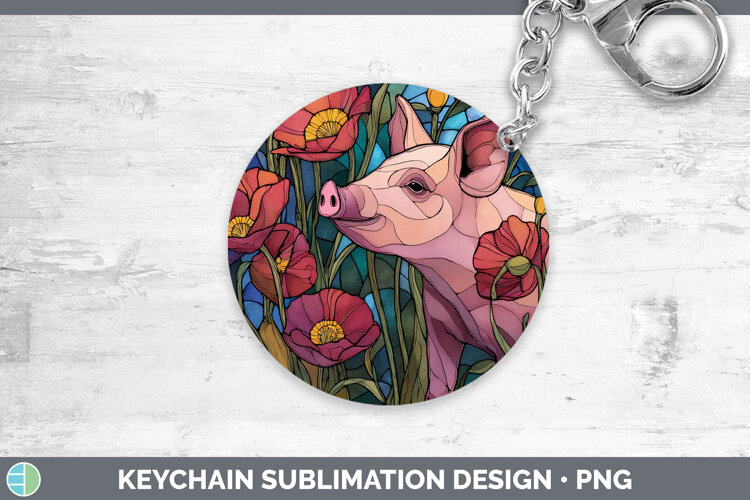 GorgeousFarm Stained Glass Flowers Keychain design.