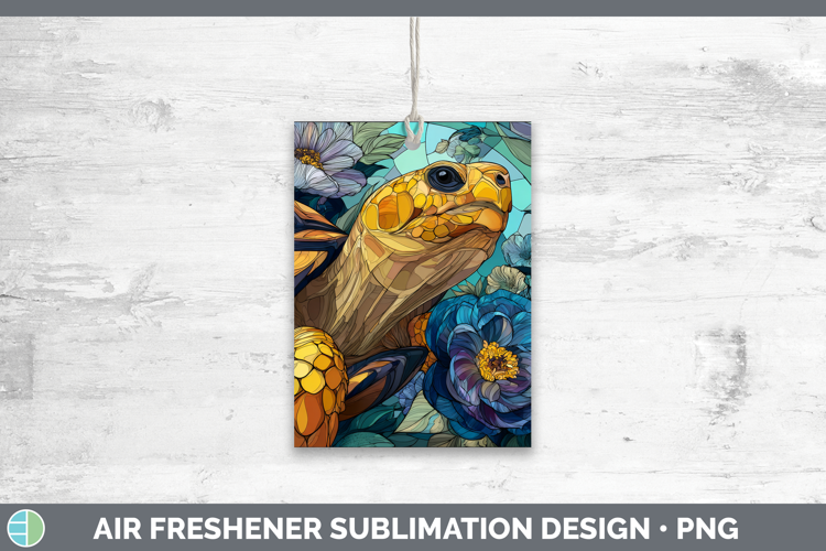 Tortoise Air Freshener Farm Stained Glass Flowers Sublimatio