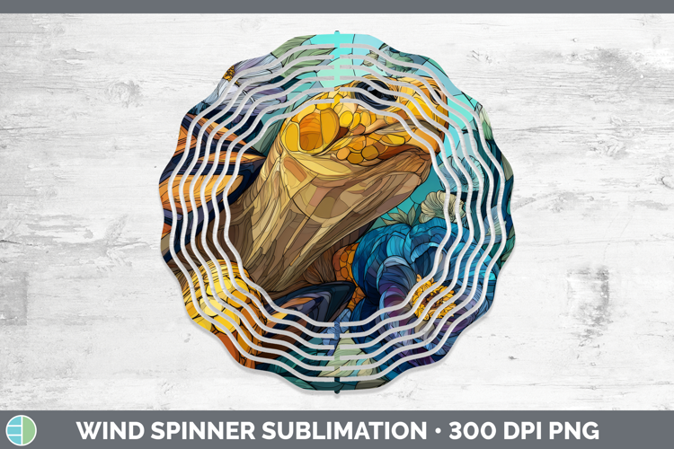 Tortoise Wind Spinner Farm Stained Glass Flowers Sublimation
